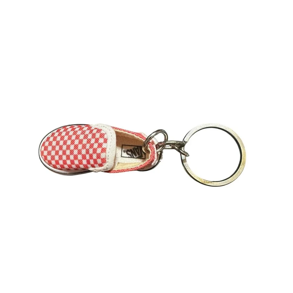 Mini Vans Classic Old Skool Shoe Keychain Checkerboard Red/White